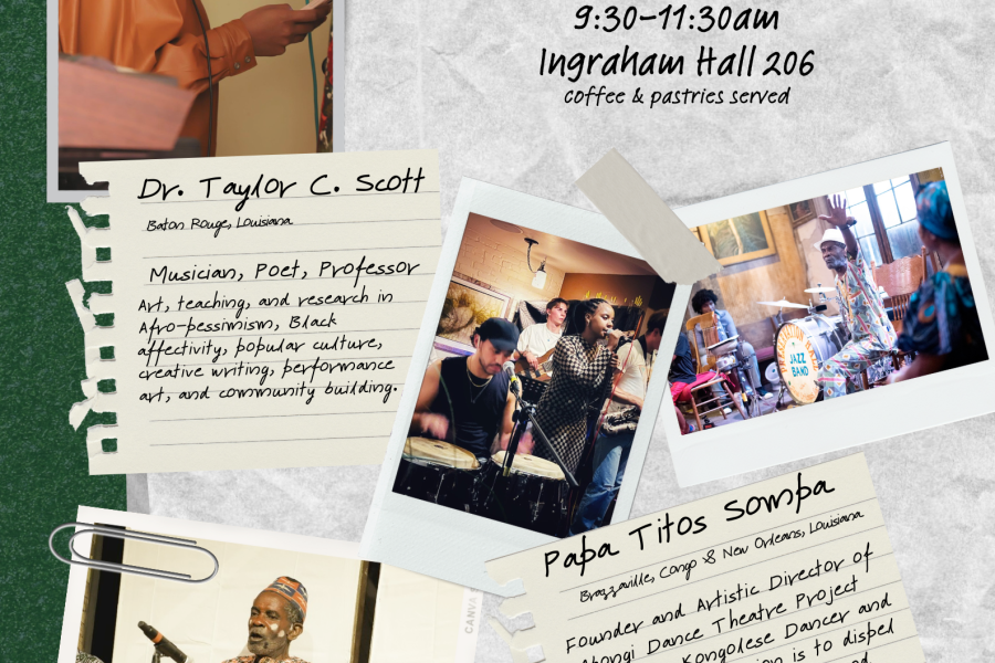 Workshop Poster: Performance and Creative Expression for Social Justice Research and Teaching by Dr Taylor C. Scott & Papa Titos Sompa, April 11, 2024